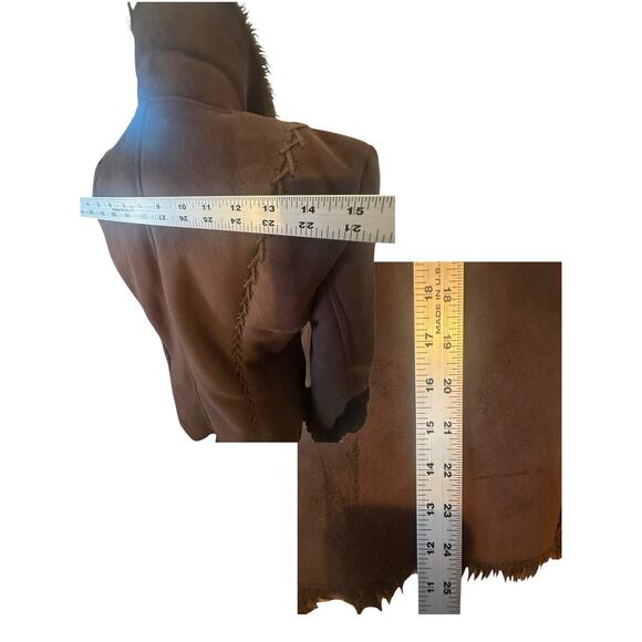Dark Brown Faux Suede ESPRIT Coat Jacket Woman’s Sz Medium - Picture 4 of 7